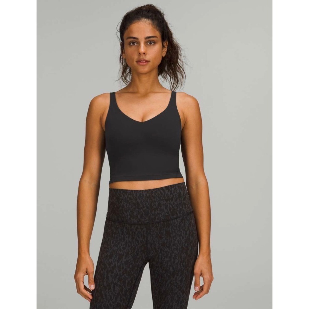 Lululemon Align Tank Top Womens 8 Black Nulu Cropped Built in Bra